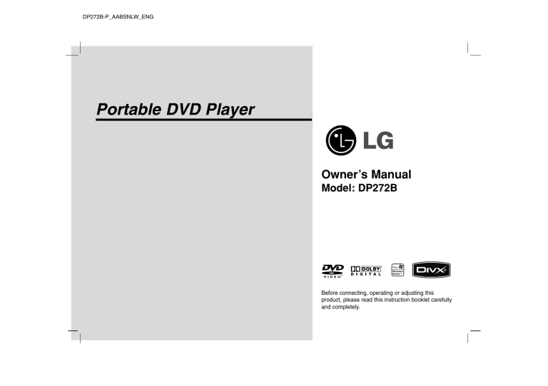 LG DP272B Owner's manual LG DP272B Owner's manual