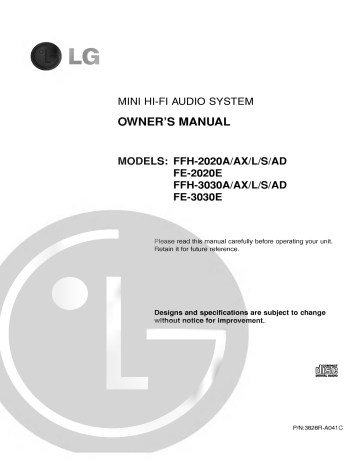 LG F-3030A Owner's manual LG F-3030A Owner's manual