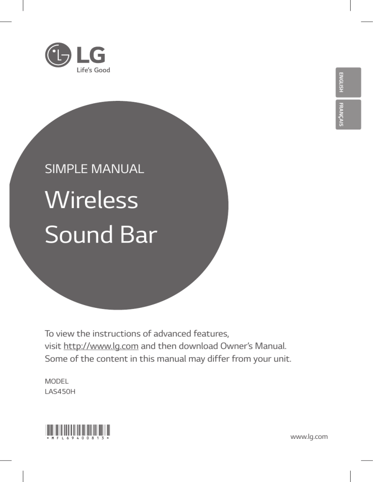 LG LAS450H User guide LG LAS450H User guide