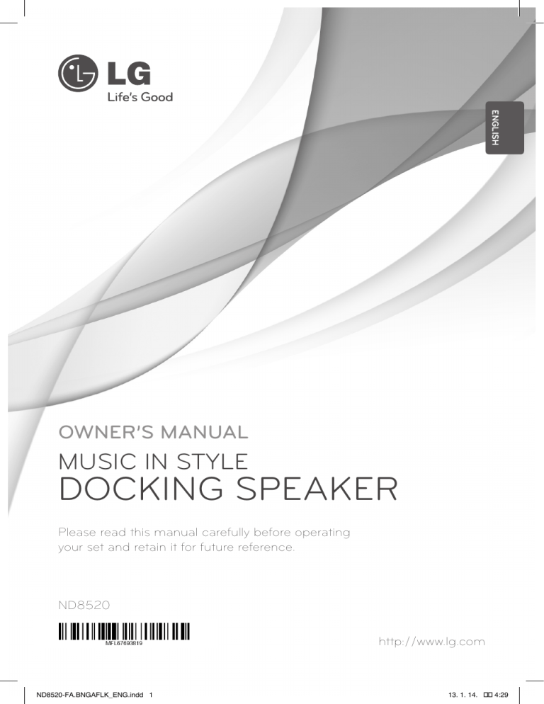 LG ND8520-FA, ND8520 Owner's manual LG ND8520-FA, ND8520 Owner's manual