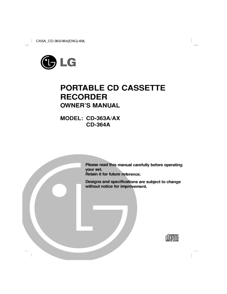 LG CD-363A Owner's manual LG CD-363A Owner's manual