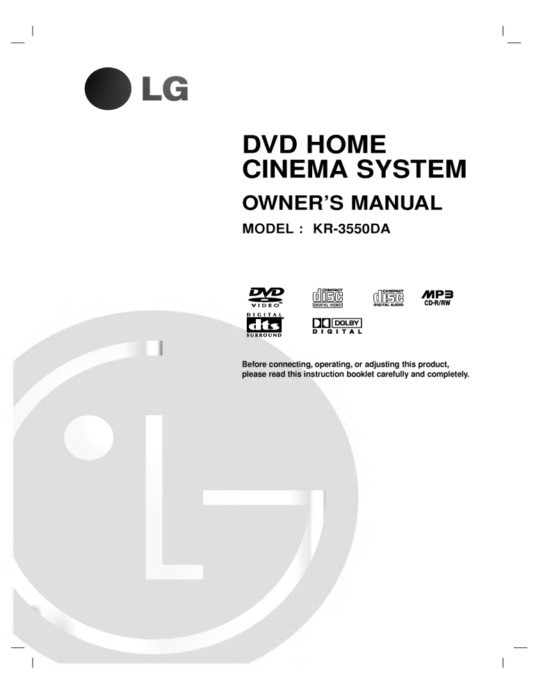 LG DA-3530A Owner's manual LG DA-3530A Owner's manual