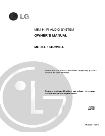 LG KR-2200A Owner's manual LG KR-2200A Owner's manual
