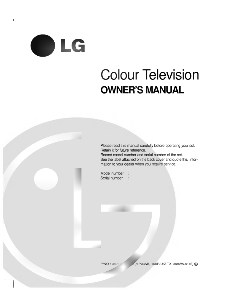 LG RT-40NZ60RB Owner's manual LG RT-40NZ60RB Owner's manual