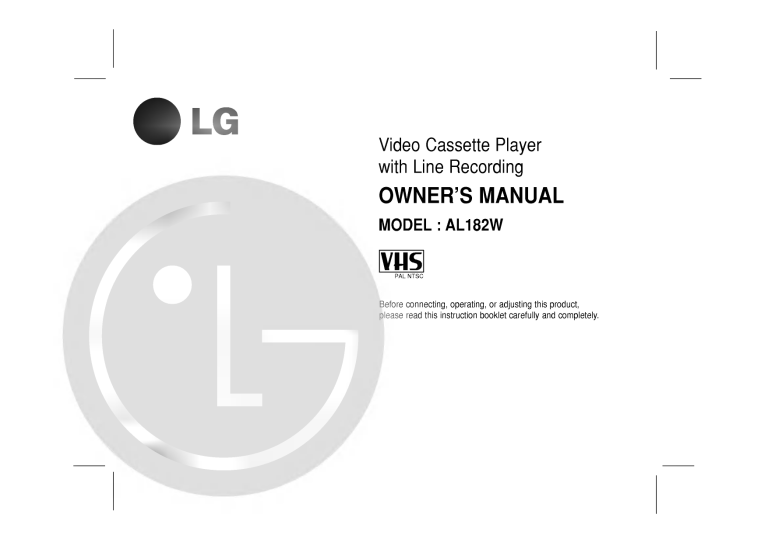 LG AL182W Owner's manual LG AL182W Owner's manual