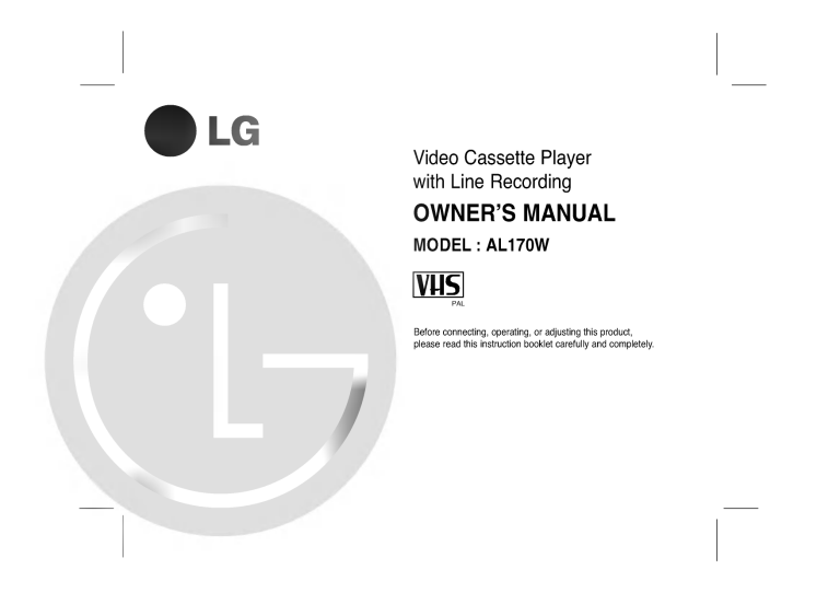 LG AL170W Owner's manual LG AL170W Owner's manual