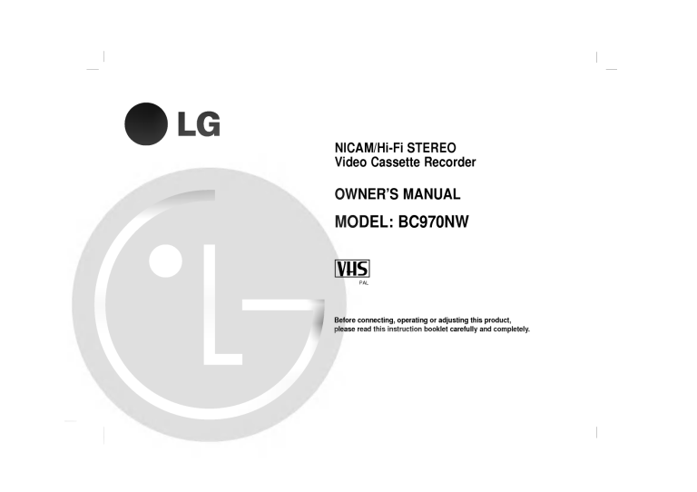LG BC970NW Owner's manual LG BC970NW Owner's manual