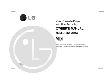LG LGV-2000W Owner's manual LG LGV-2000W Owner's manual
