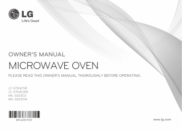 LG MC-3223SR, MC-3223CW, MC-3223CS, MC8289BRC, MC8289URC User guide LG MC-3223SR, MC-3223CW, MC-3223CS, MC8289BRC, MC8289URC User guide