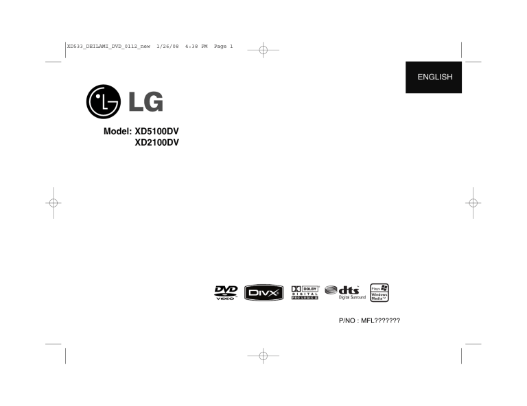LG XD5100DV, XD533-A0U User guide LG XD5100DV, XD533-A0U User guide