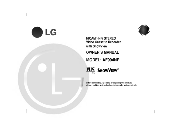 LG AF994NP Owner's manual LG AF994NP Owner's manual