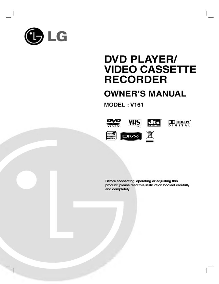 LG V161 Owner's manual LG V161 Owner's manual