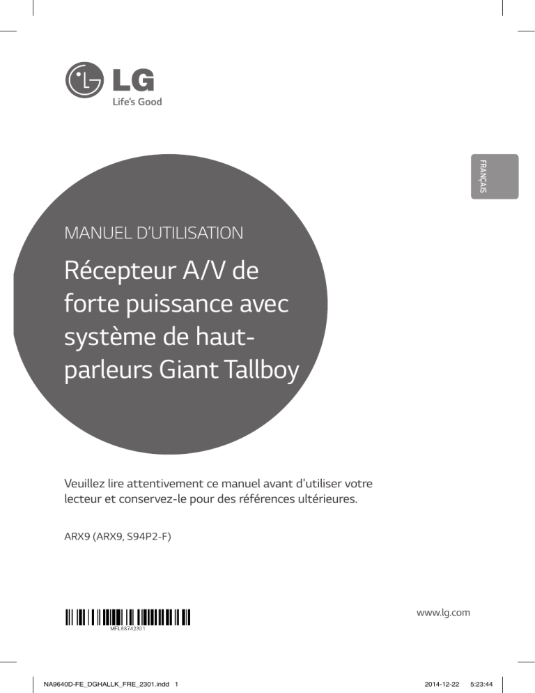 LG ARX9 Owner's manual LG ARX9 Owner's manual