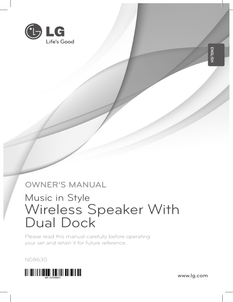 LG ND8630 Owner's manual LG ND8630 Owner's manual