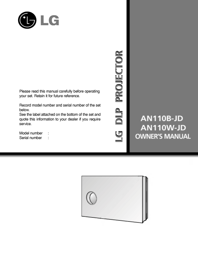 LG AN110B-JD, AN110B Owner's manual LG AN110B-JD, AN110B Owner's manual