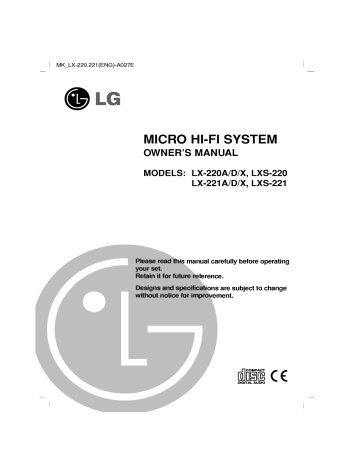 LG LX-220D Owner's manual LG LX-220D Owner's manual