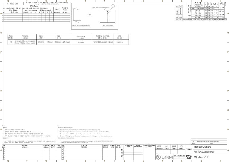 LG A126JH, A096JH, A246KH, A186KH Owner's manual LG A126JH, A096JH, A246KH, A186KH Owner's manual