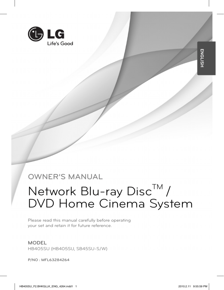 LG HB405SU Owner's manual LG HB405SU Owner's manual