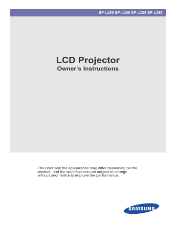 Samsung SP-L355, SP-L305, SP-L255, SP-L335 User manual Samsung SP-L355, SP-L305, SP-L255, SP-L335 User manual