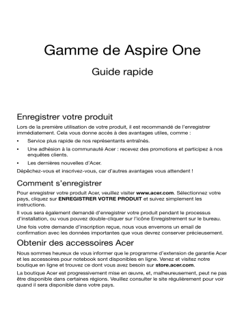 Acer AO756 Guide de démarrage rapide | Manualzz Acer AO756 Guide de démarrage rapide | Manualzz