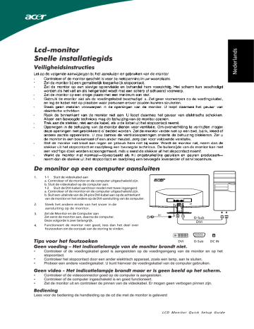 Acer S192HQL, S182HL Quick start guide Acer S192HQL, S182HL Quick start guide