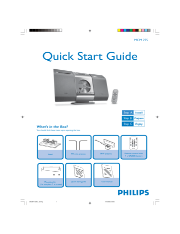 Philips MCM275/05 Quick start guide Philips MCM275/05 Quick start guide