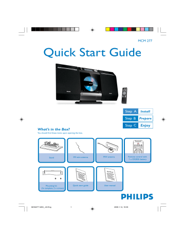 Philips MCM277/05 Quick start guide Philips MCM277/05 Quick start guide