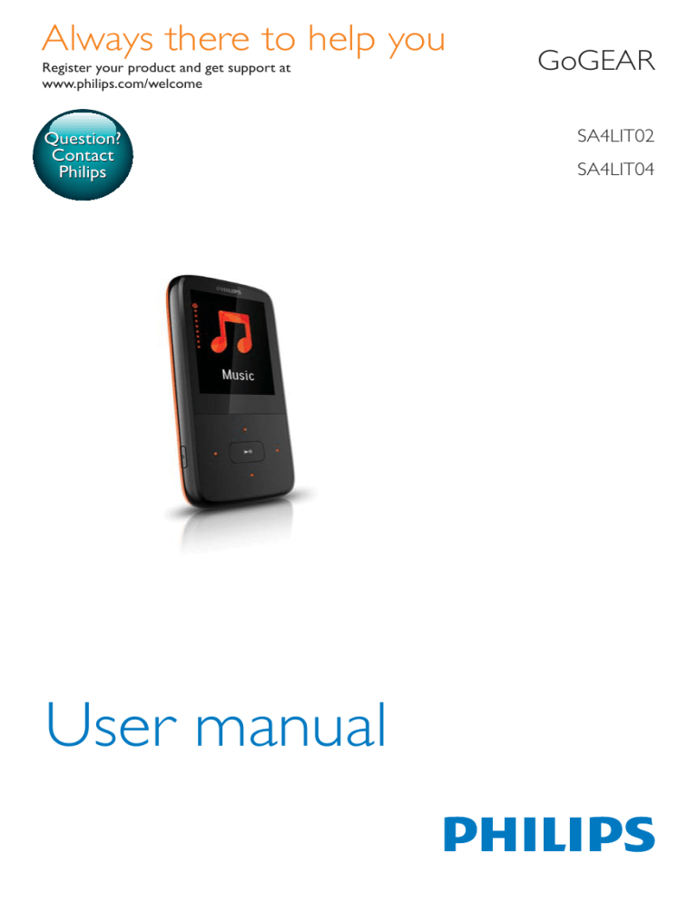 Philips SA4LIT04KF/97 User manual Philips SA4LIT04KF/97 User manual