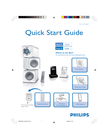 Philips MCM108D/79 Quick start guide Philips MCM108D/79 Quick start guide