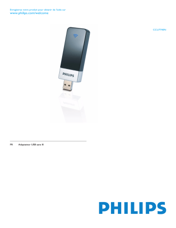 Philips Adaptateur USB sans fil CCU7740N/00 Mode d’emploi | Manualzz Philips Adaptateur USB sans fil CCU7740N/00 Mode d’emploi | Manualzz