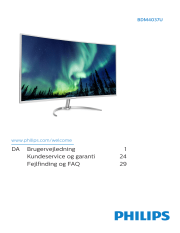 Philips Brilliance 4K Ultra HD LCD-display med MultiView BDM4037UW/27 Brugervejledning | Manualzz Philips Brilliance 4K Ultra HD LCD-display med MultiView BDM4037UW/27 Brugervejledning | Manualzz
