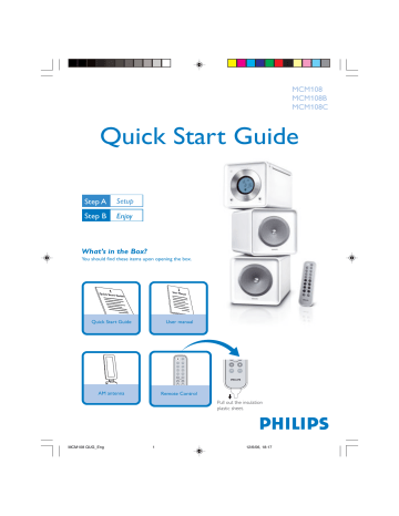 Philips MCM108/37, MCM108C/37 Quick start guide Philips MCM108/37, MCM108C/37 Quick start guide