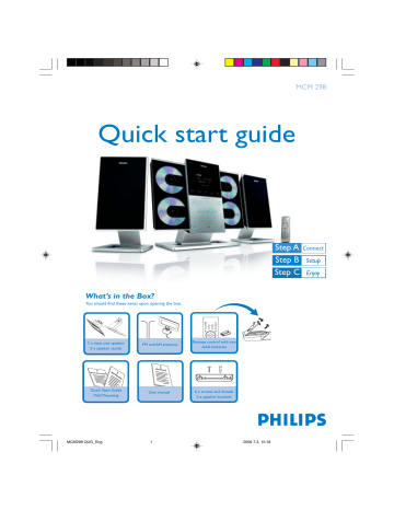 Philips MCM298/37 Quick start guide Philips MCM298/37 Quick start guide