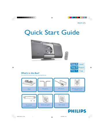 Philips MCM275/37 Quick start guide Philips MCM275/37 Quick start guide