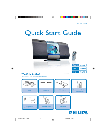 Philips MCM276R/37 Quick start guide Philips MCM276R/37 Quick start guide