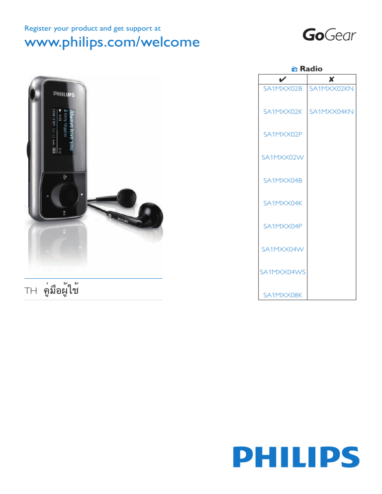 Philips SA1MXX02B/97 User guide Philips SA1MXX02B/97 User guide