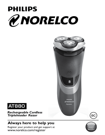 Norelco AT880/44 User manual Norelco AT880/44 User manual