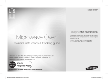 Samsung MC28H5135CW User's manual Samsung MC28H5135CW User's manual
