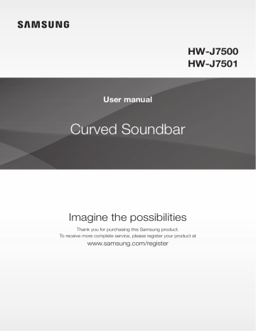 Samsung HW-J7500, HW-J7501 User's manual Samsung HW-J7500, HW-J7501 User's manual