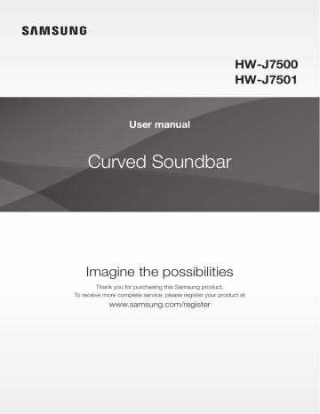 Samsung HW-J7500, HW-J7501 User's manual Samsung HW-J7500, HW-J7501 User's manual