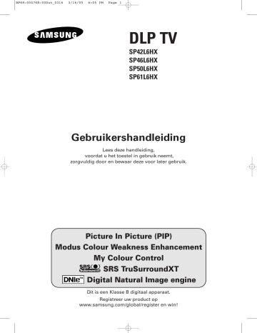 Samsung SP-50L6HX, SP-46L6HX User's manual Samsung SP-50L6HX, SP-46L6HX User's manual