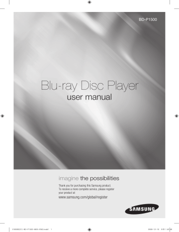 Samsung BD-P1500 User's manual Samsung BD-P1500 User's manual