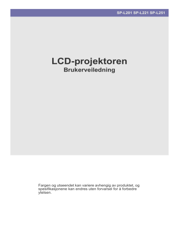 Samsung SP-L201, SP-L251 Owner's manual Samsung SP-L201, SP-L251 Owner's manual