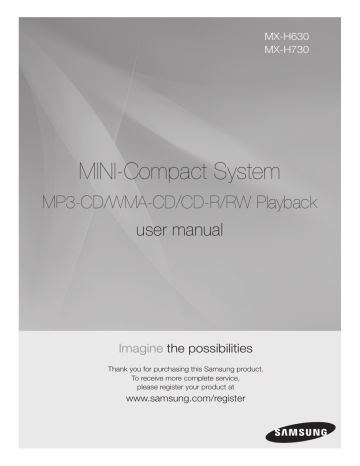 Samsung MX-H730, MX-H630 User's manual Samsung MX-H730, MX-H630 User's manual