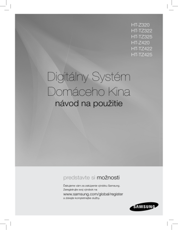 Samsung HT-TZ325, HT-TZ425, HT-Z320 User guide Samsung HT-TZ325, HT-TZ425, HT-Z320 User guide