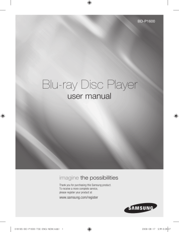 Samsung BD-P1600A Owner's manual Samsung BD-P1600A Owner's manual