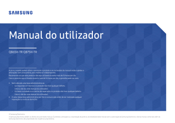 Samsung QB65H-TR Manual do usuário | Manualzz Samsung QB65H-TR Manual do usuário | Manualzz