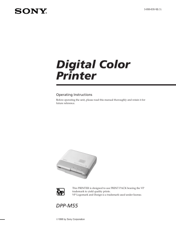 Sony DPP-M55 Operating instructions Sony DPP-M55 Operating instructions