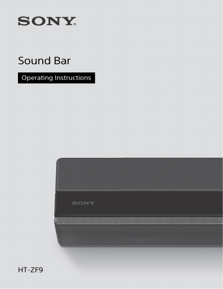 Sony HT-ZF9 Operating instructions Sony HT-ZF9 Operating instructions