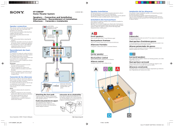 Sony HT-C800DP Installation guide Sony HT-C800DP Installation guide